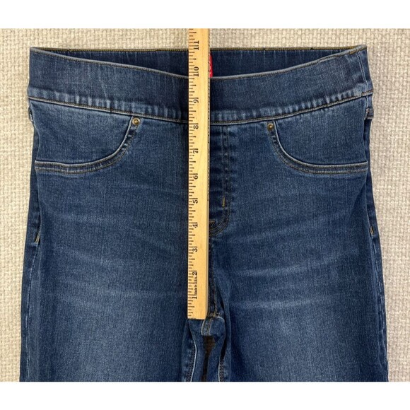 Spanx Jeans Women's M Skinny Slimming Stretch Pull On Blue Distressed Jeggings - Picture 8 of 12